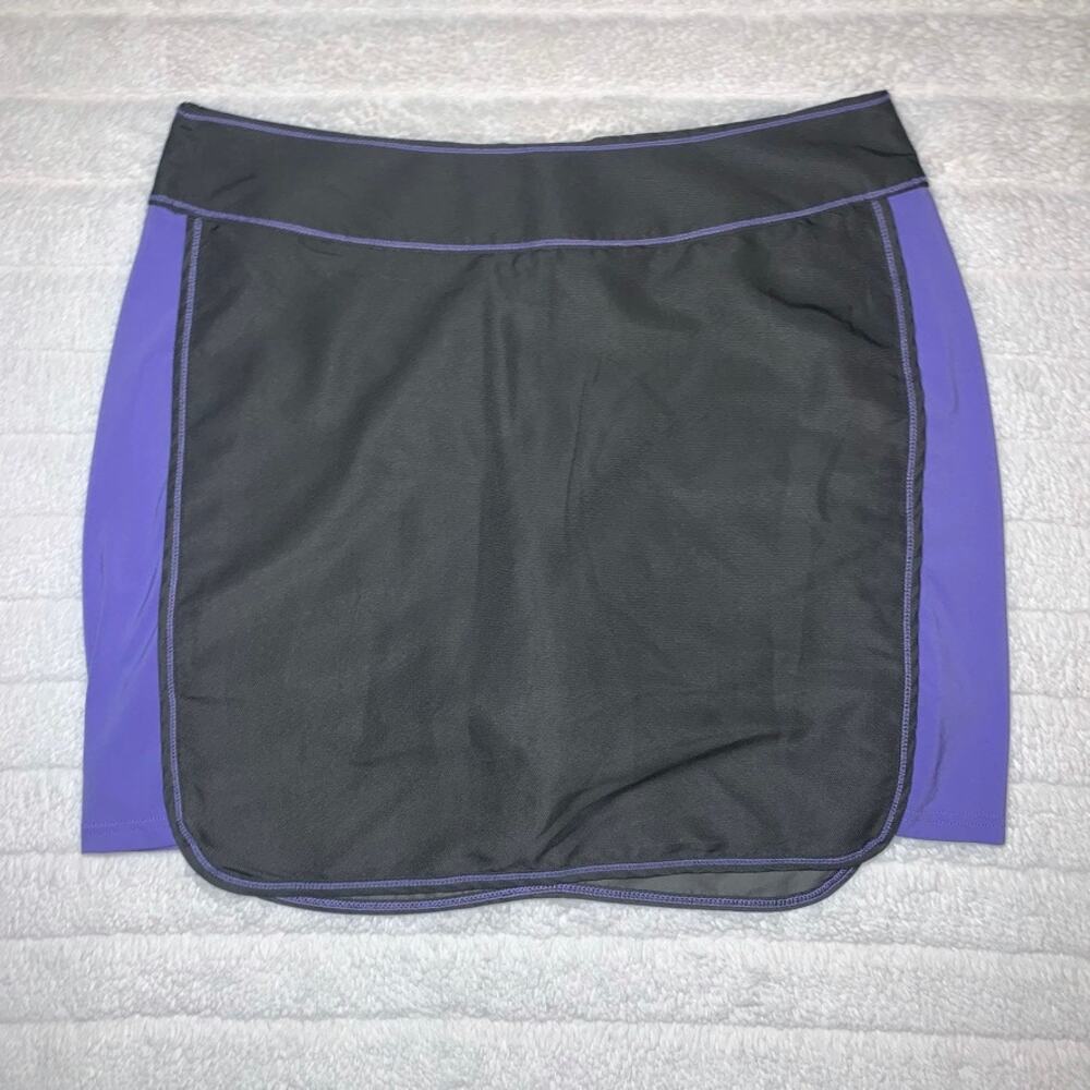 Antigua Gray and Purple Athletic Skort with Zipper Up the Back